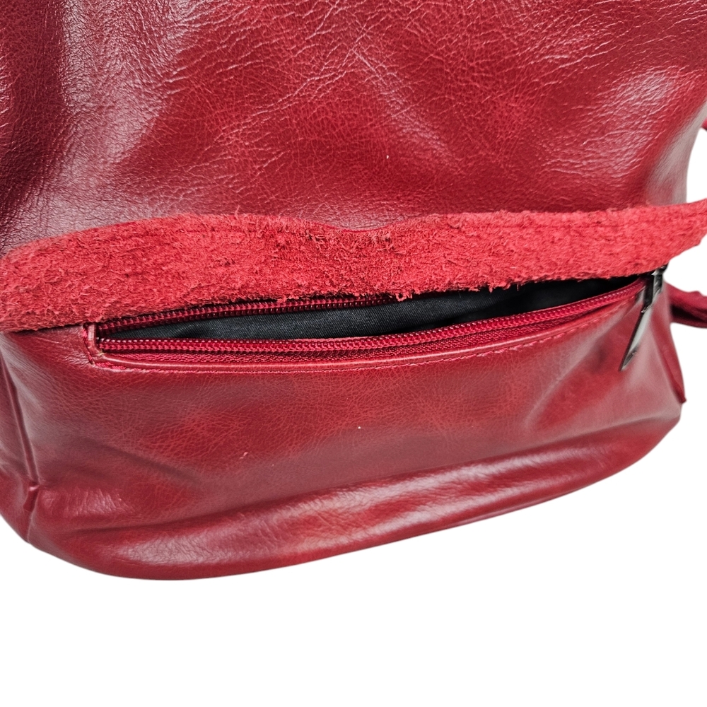 Sold Cheruty Burgundy Faux Leather Anti-Theft Backpack Women's Purse - Picture 5 of 8